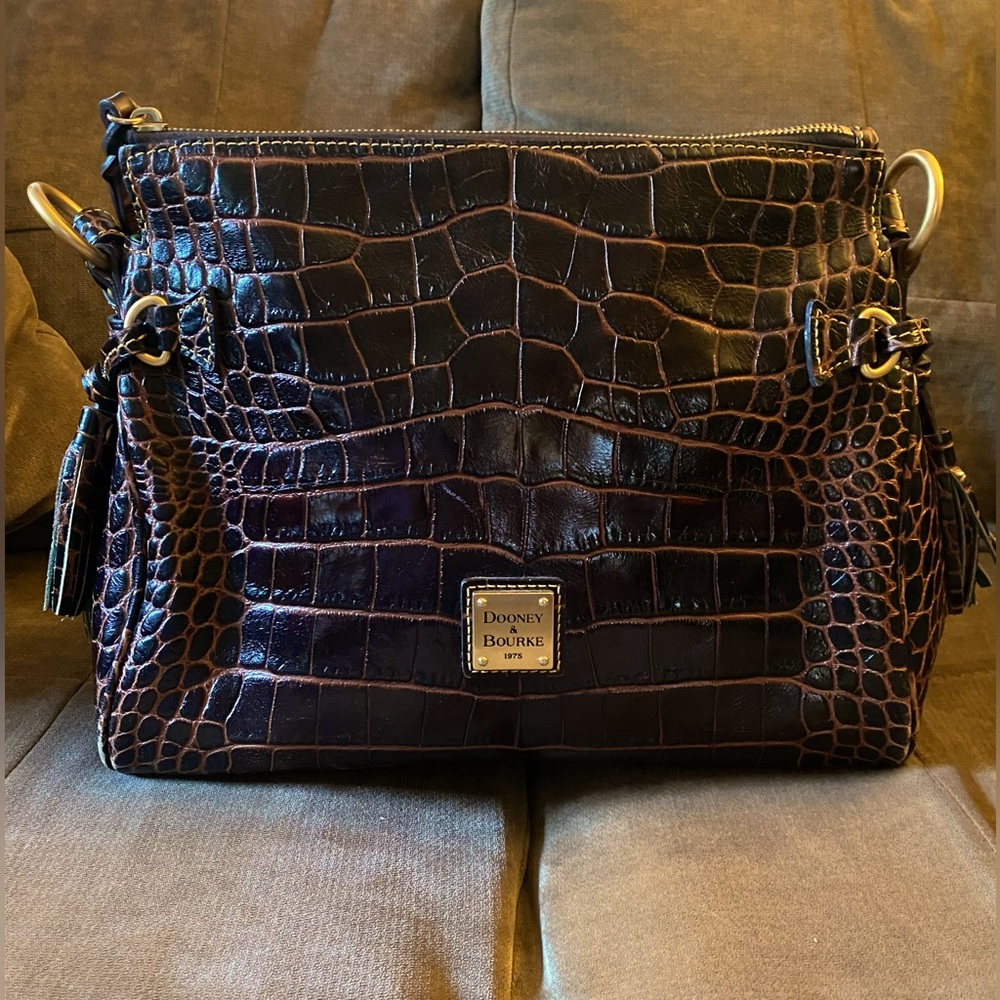 Dooney & Bourke croco embossed fino leather handbag